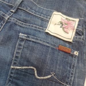 women's 7 for all mankind blue denim Is Jean's size 27x27 low rise boot